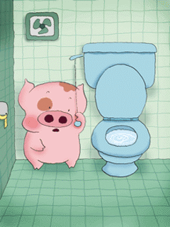свинья смывает воду