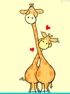 гифка любовь у жирафов